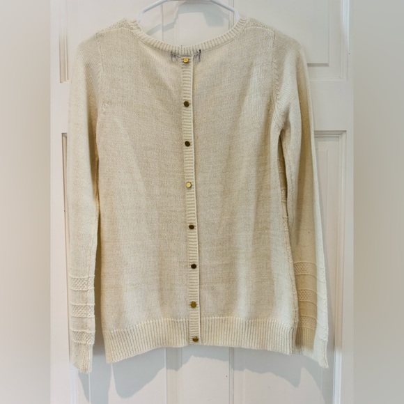 Pink Rose - Textured Knit Cream Sweater – Size Medium - Picture 3 of 16